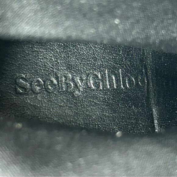 See by Chloe Melia Two Tone Leather Suede Foldover Heeled Boots Size 40 - Picture 12 of 15